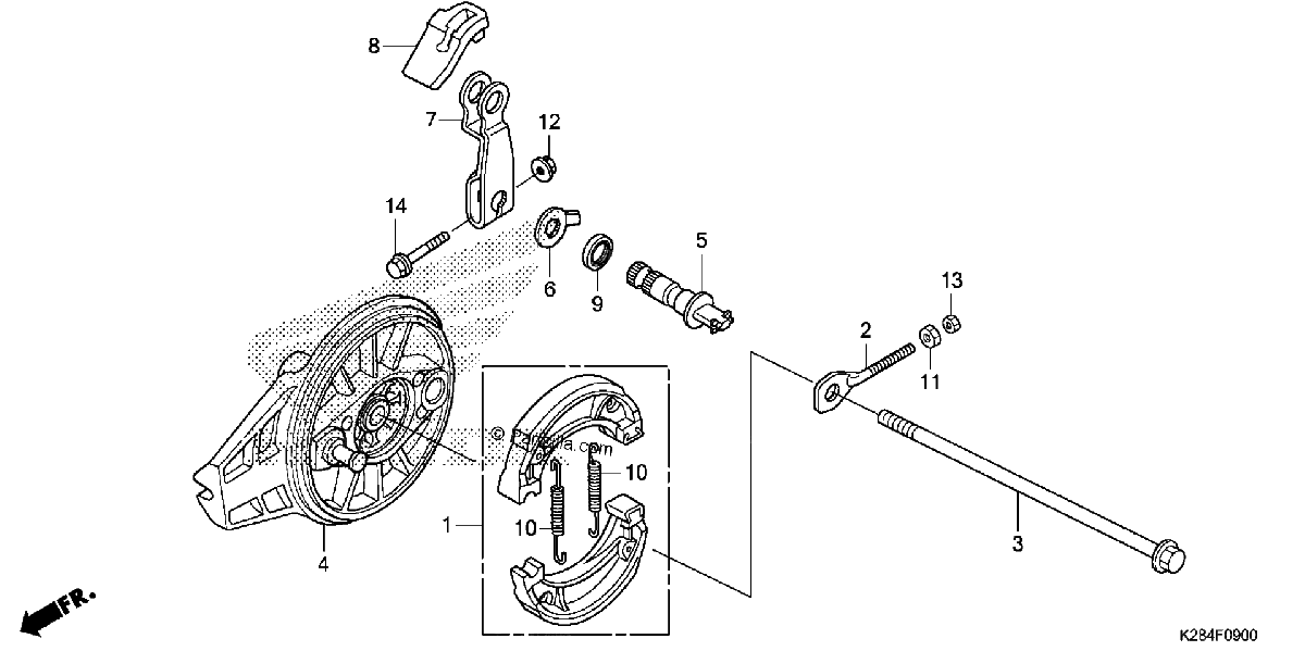 Diagrama de REAR BRAKE PANEL