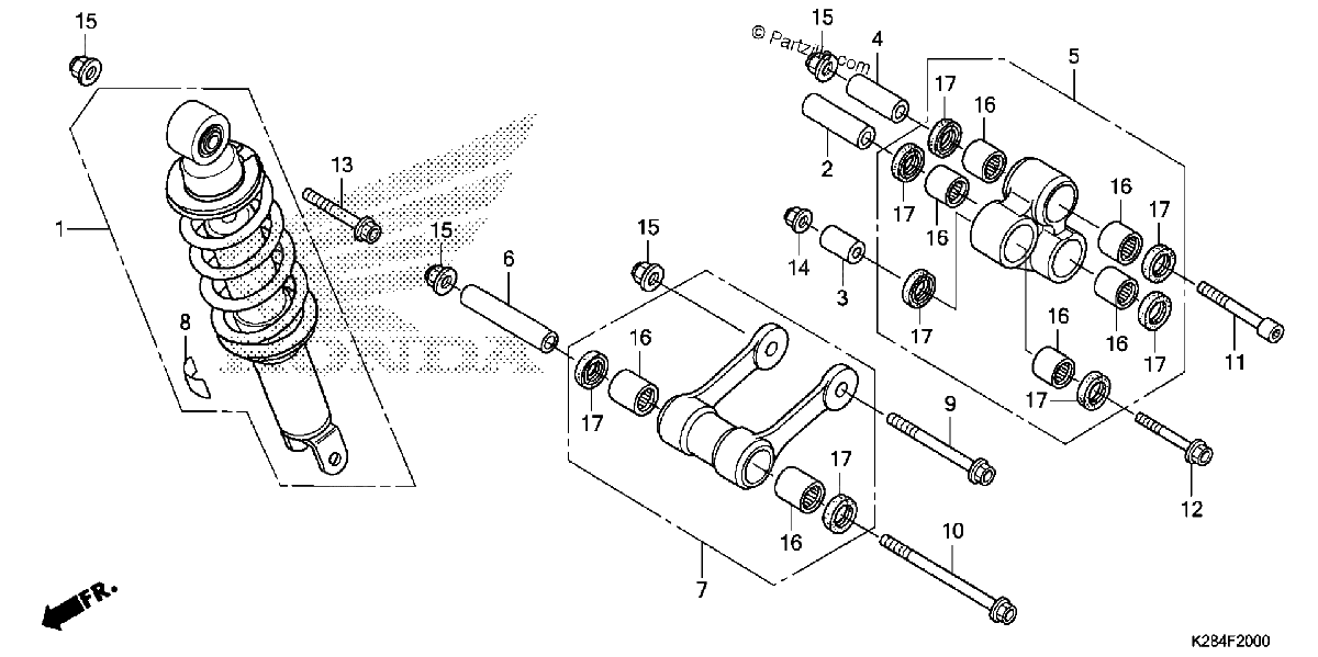 Diagrama de REAR SHOCK ABSORBER