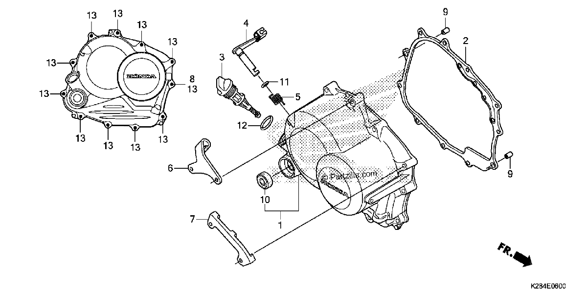 Diagrama de RIGHT CRANKCASE COVER