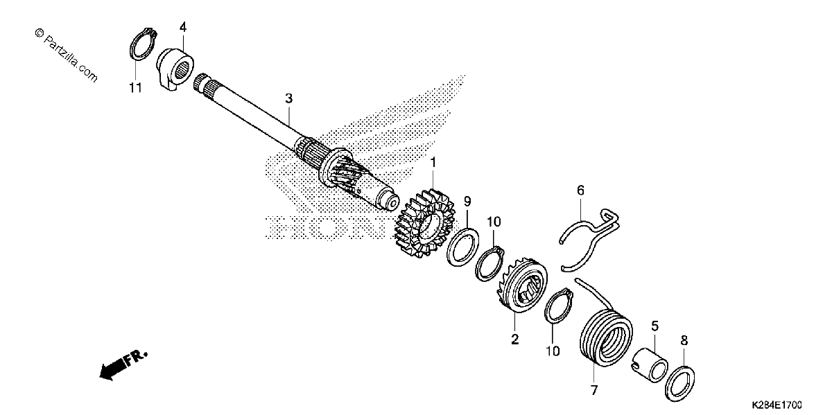 Diagrama de KICK STARTER SPINDLE
