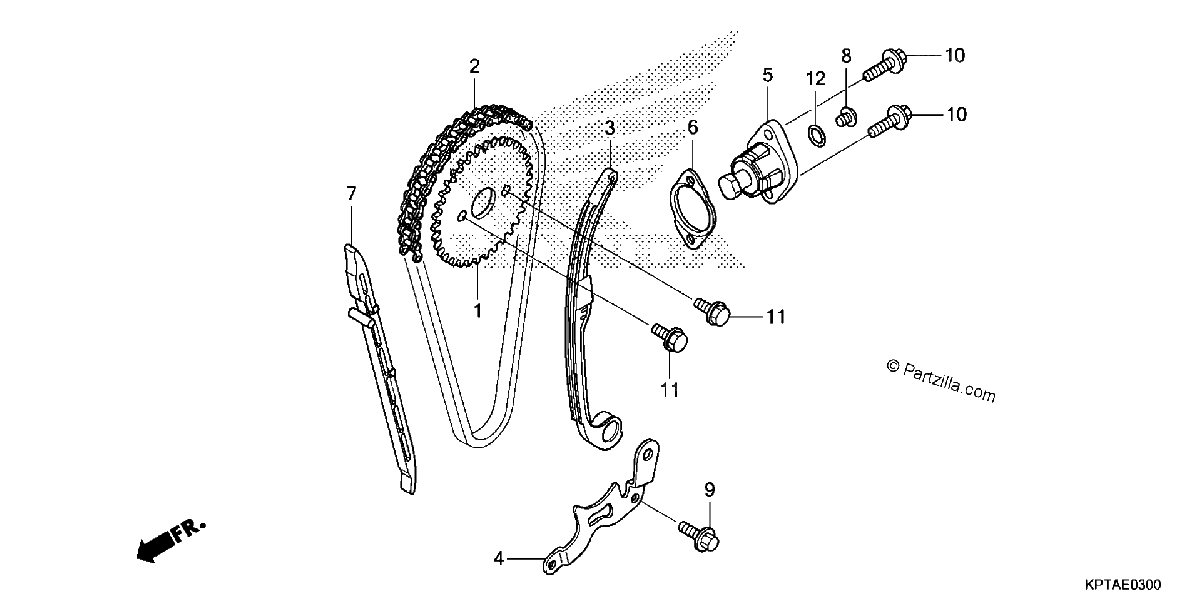 Diagrama de CAM CHAIN TENSIONER