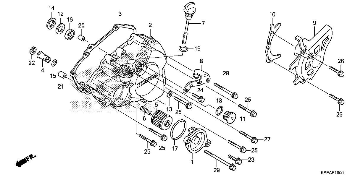 Diagrama de LEFT CRANKCASE COVER
