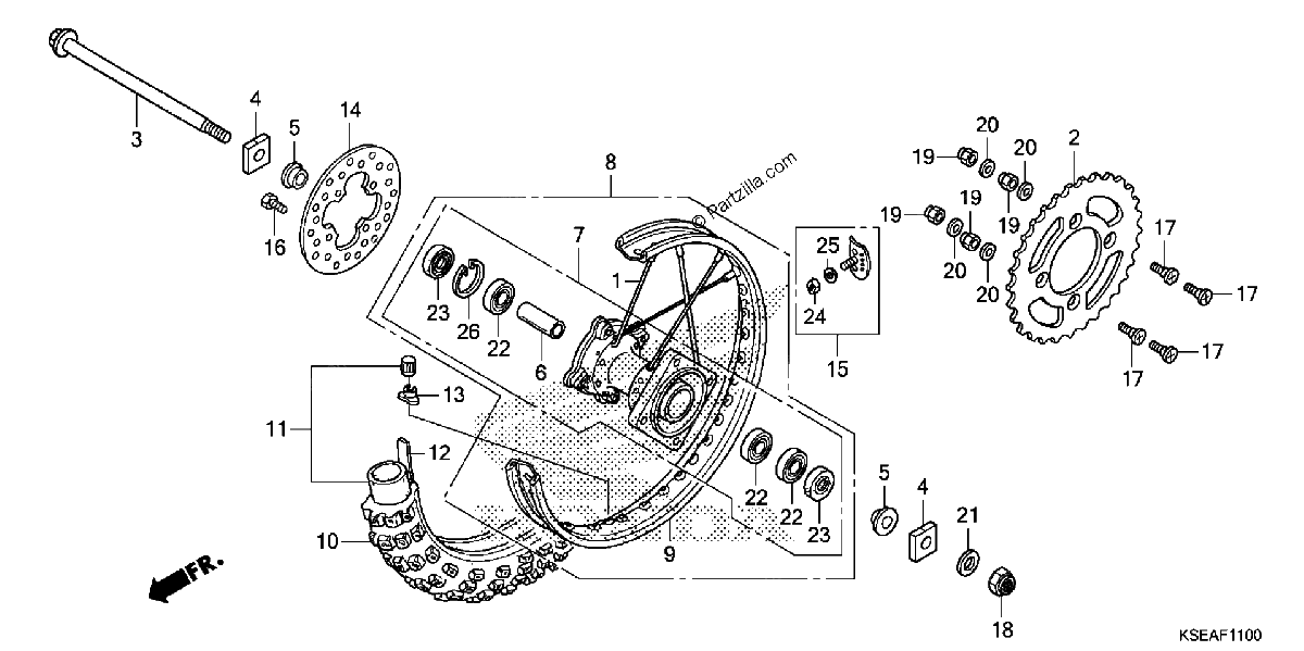 Diagrama de REAR WHEEL