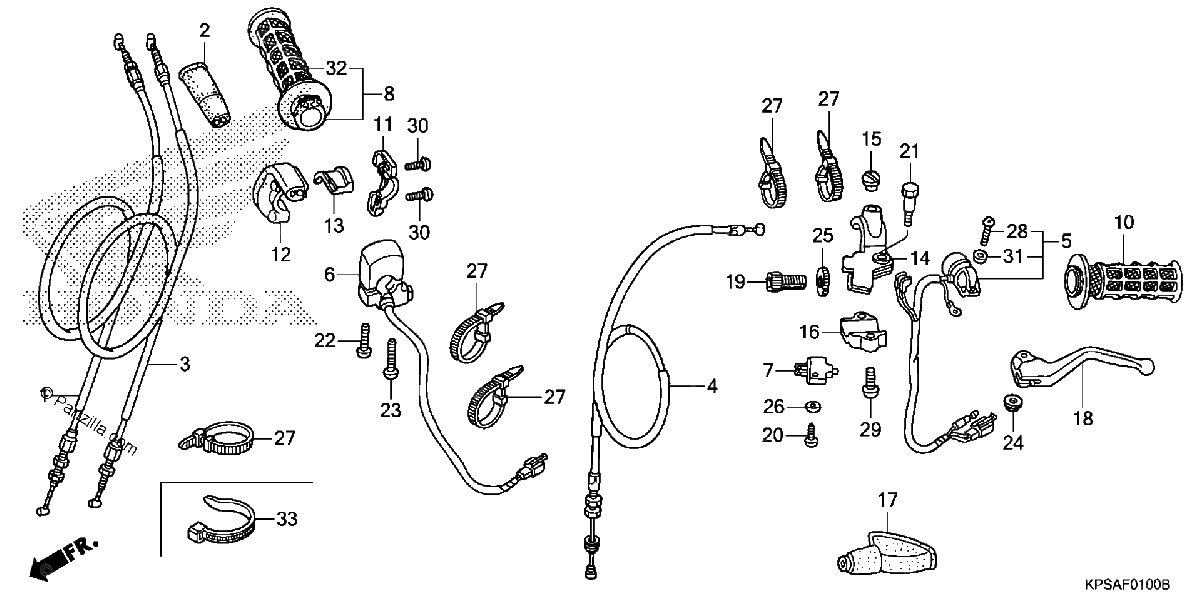 Diagrama de HANDLE LEVER SWITCH CABLE