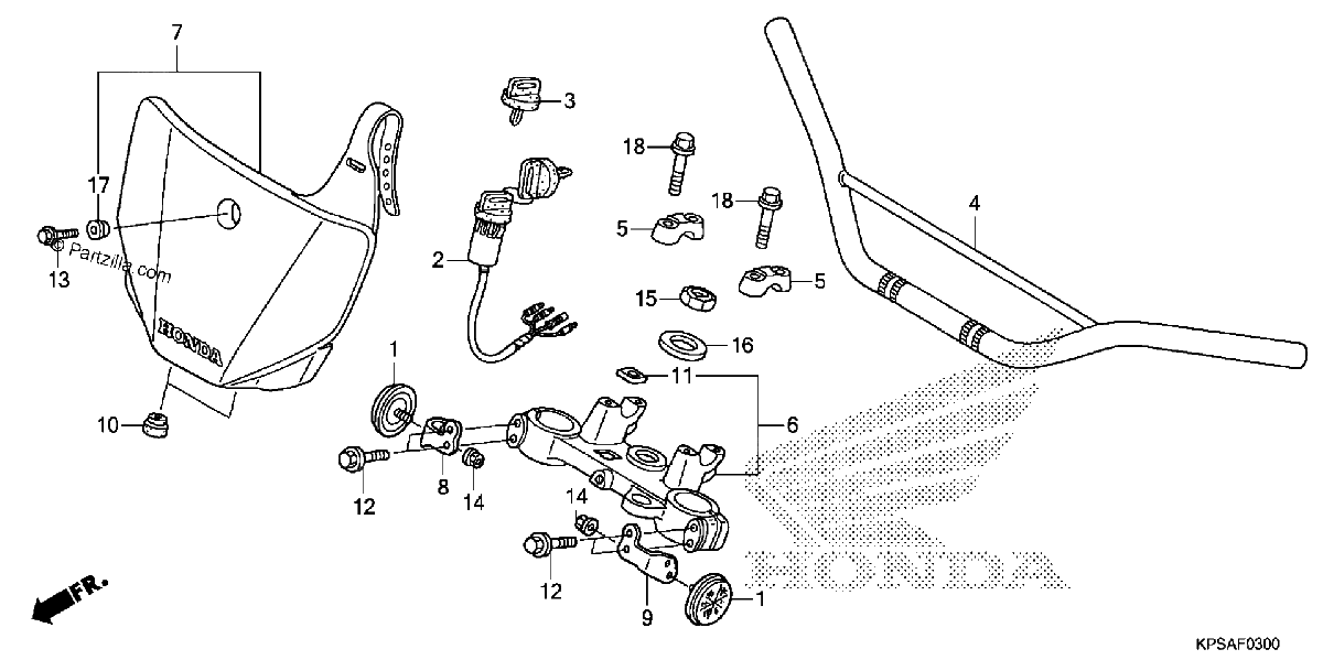 Diagrama de HANDLEBAR TOP BRIDGE