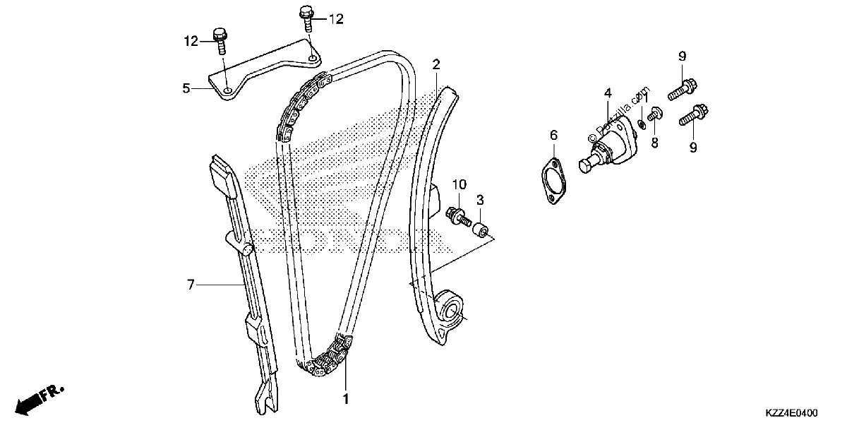 Diagrama de CAM CHAIN TENSIONER