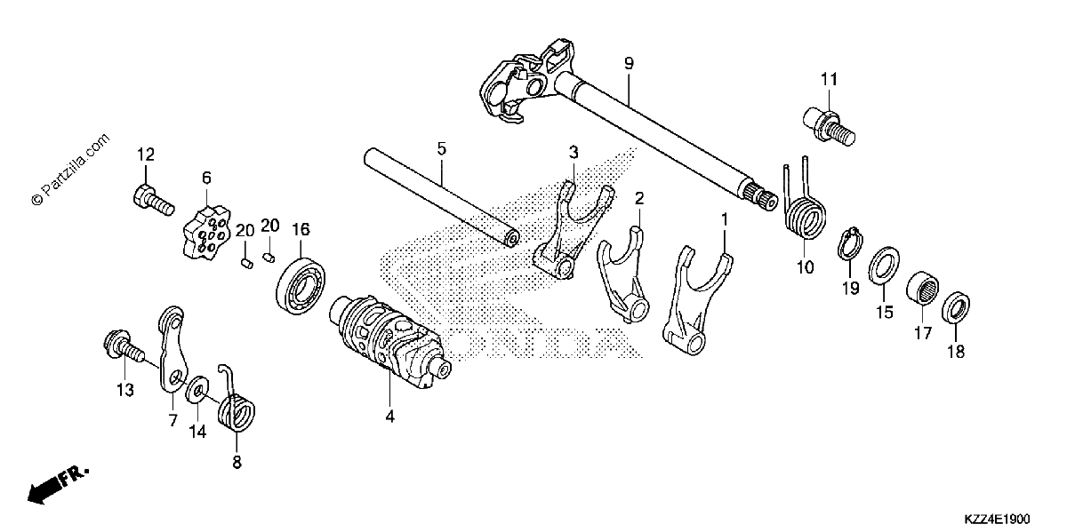 Diagrama de GEARSHIFT DRUM