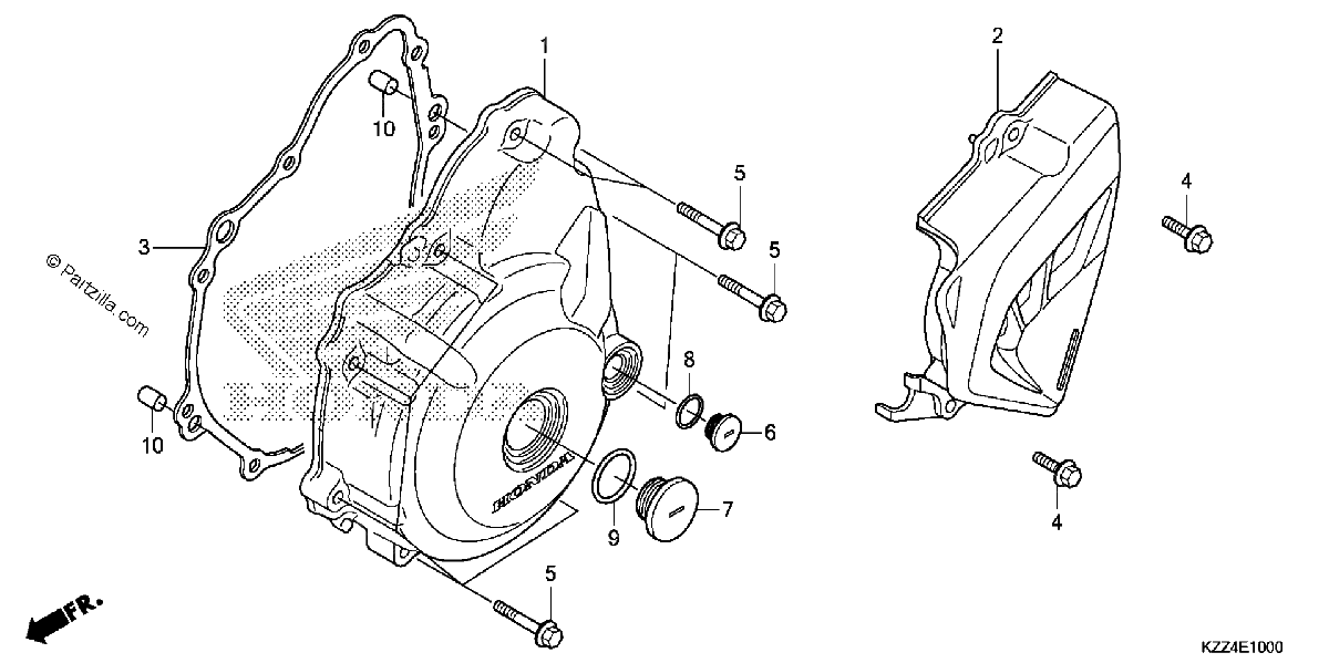 Diagrama de LEFT CRANKCASE COVER