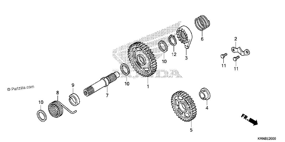 Diagrama de KICK STARTER SPINDLE