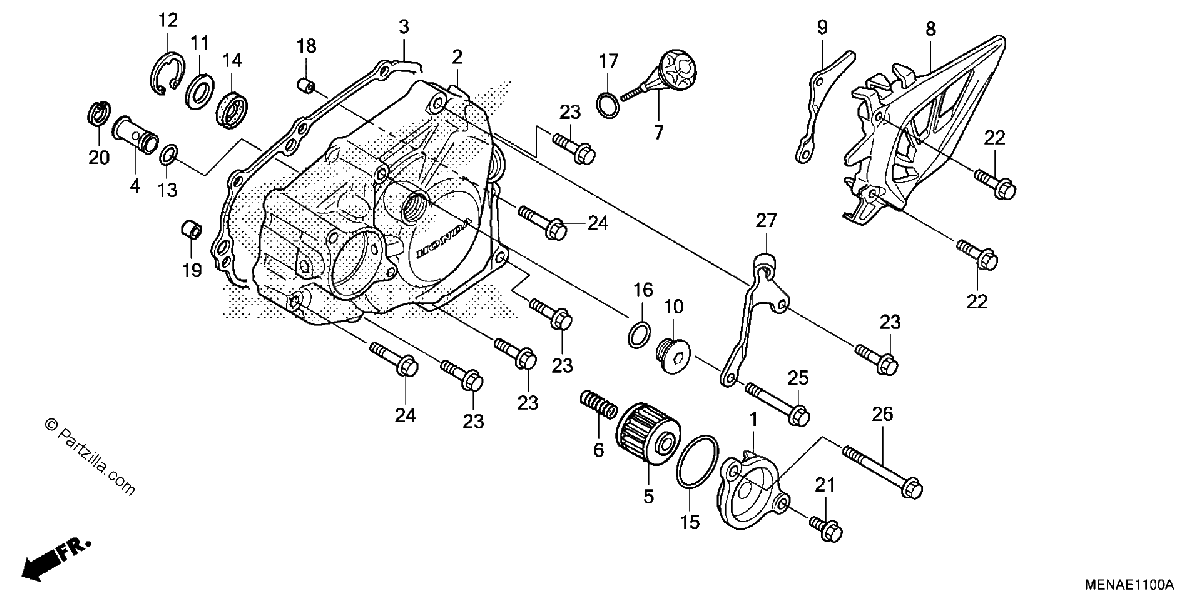 Diagrama de LEFT CRANKCASE COVER