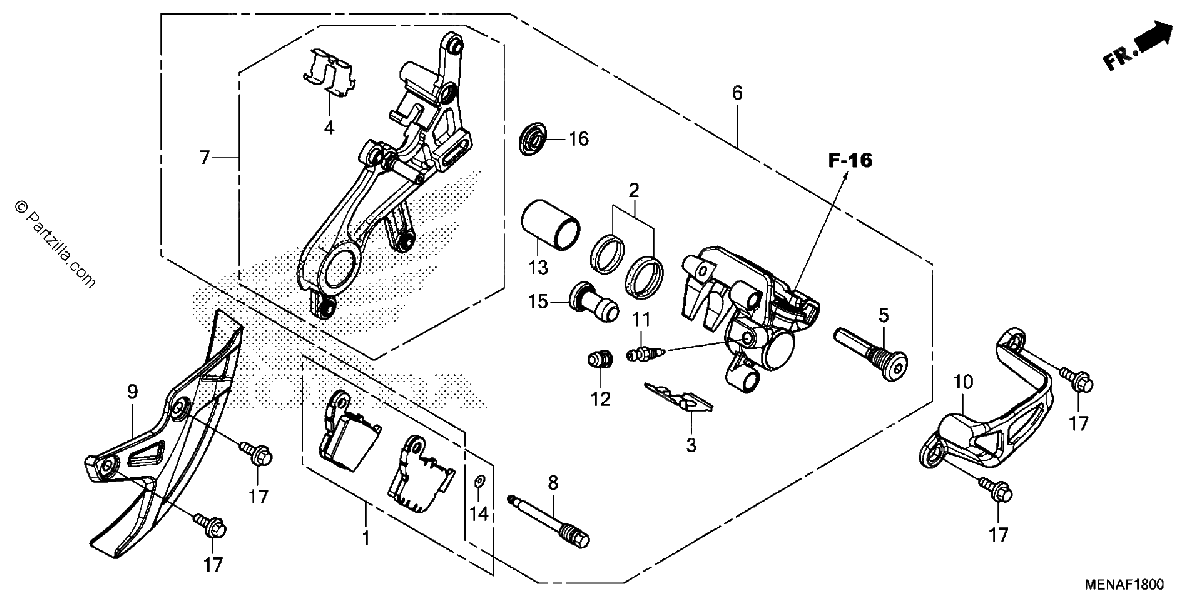 Diagrama de REAR BRAKE CALIPER