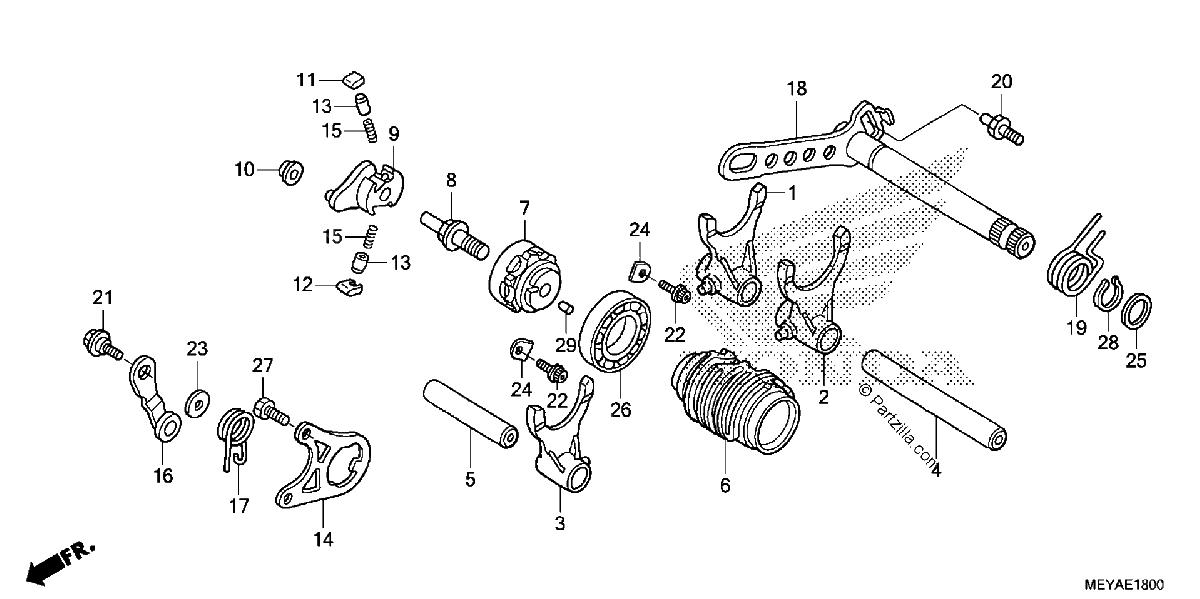 Diagrama de GEARSHIFT DRUM