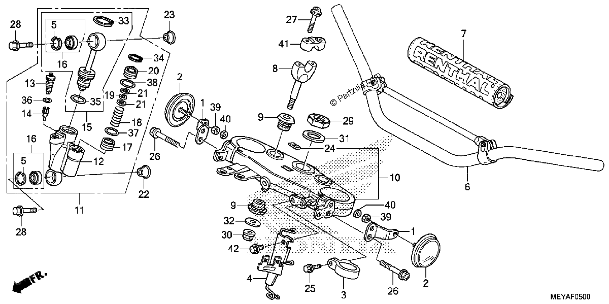 Diagrama de HANDLEBAR TOP BRIDGE