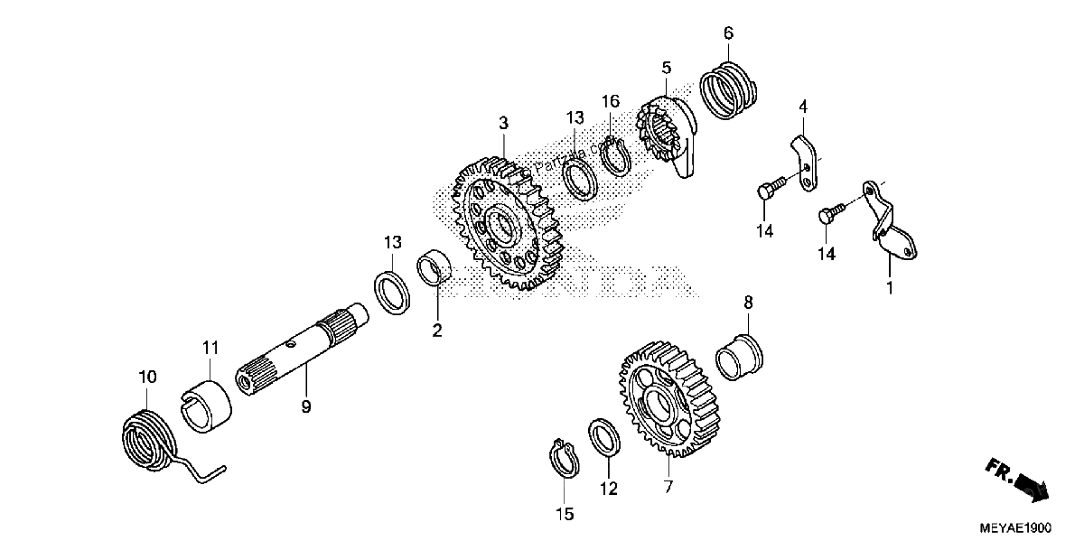 Diagrama de KICK STARTER SPINDLE