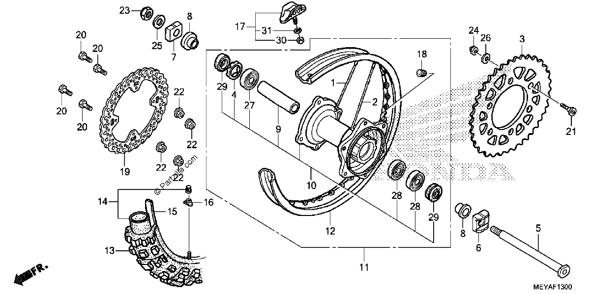 Diagrama de REAR WHEEL