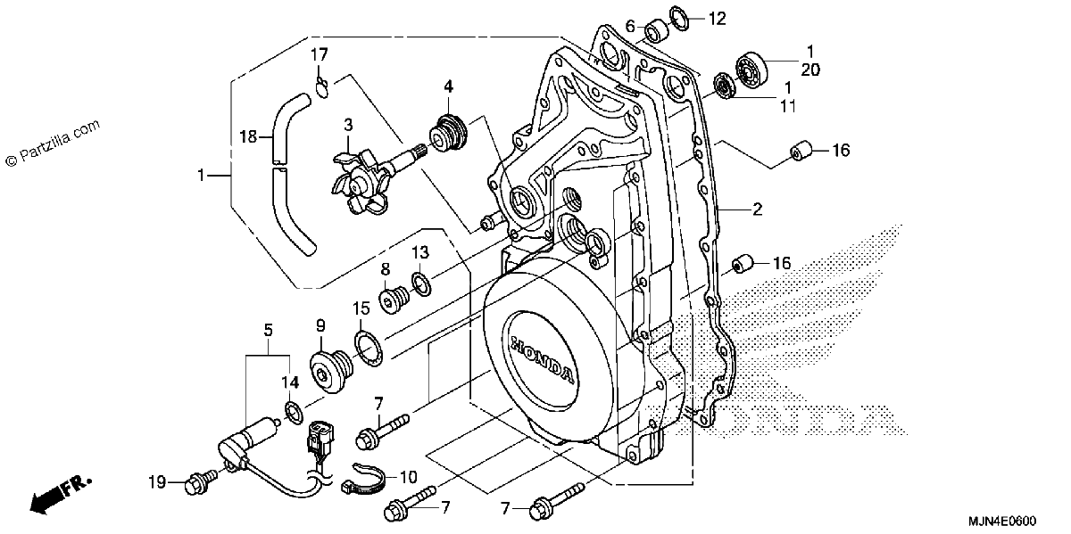 Diagrama de FRONT CRANKCASE COVER