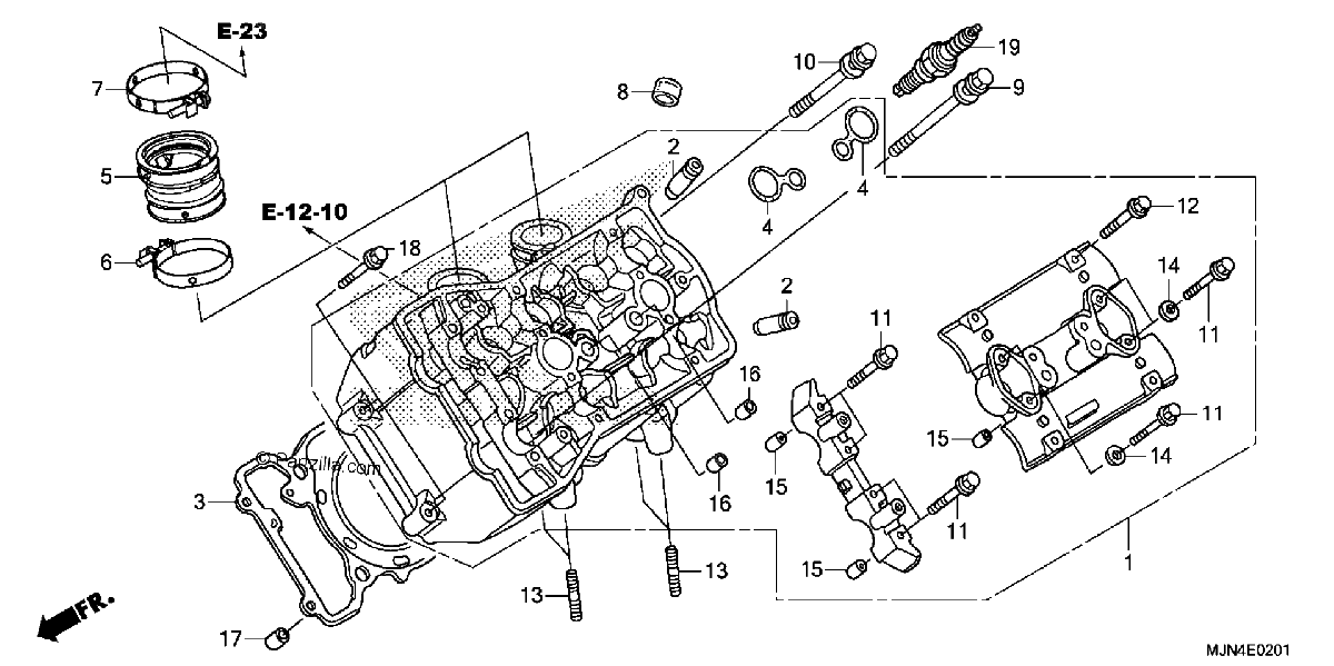 Diagrama de LEFT CYLINDER HEAD