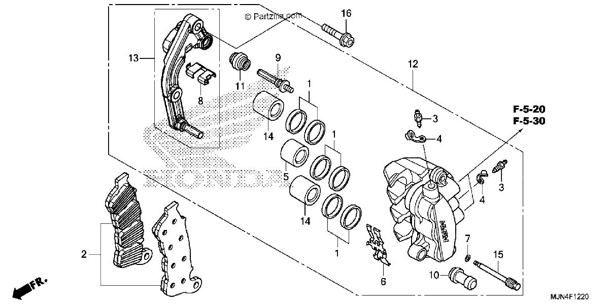 Diagrama de LEFT FRONT BRAKE CALIPER