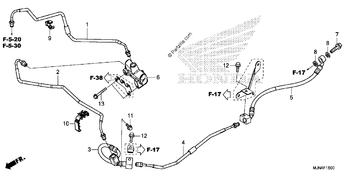 Diagrama de PROPORTIONING CONTROL VALVE REAR BRAKE HOSE