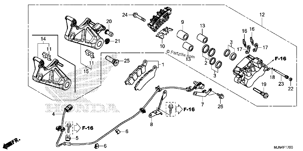 Diagrama de REAR BRAKE CALIPER