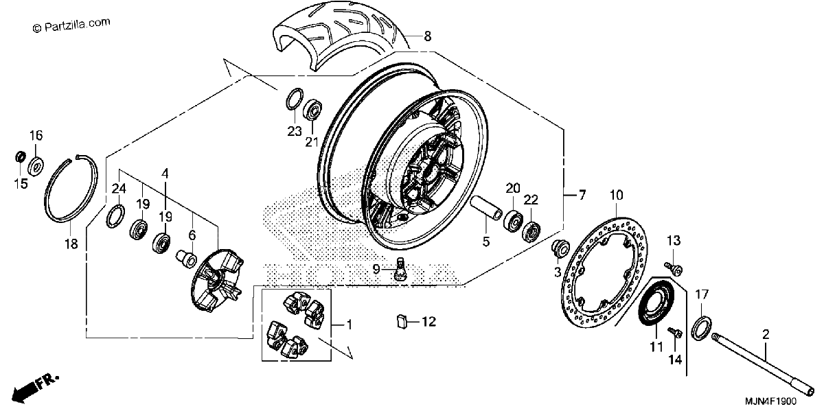 Diagrama de REAR WHEEL