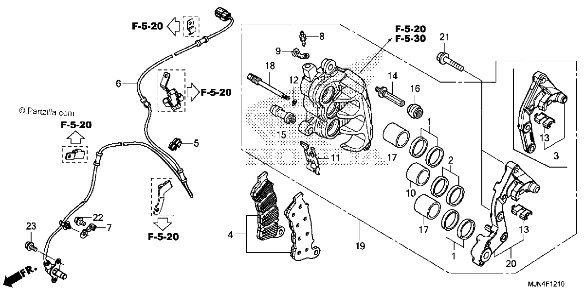 Diagrama de RIGHT FRONT BRAKE CALIPER