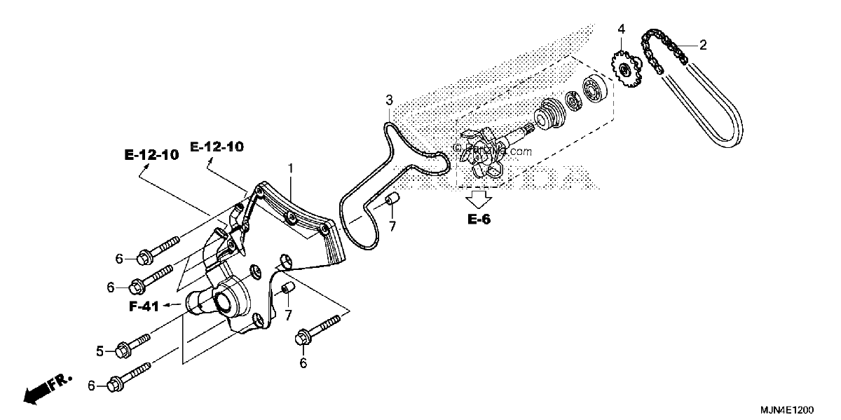 Diagrama de WATER PUMP COVER