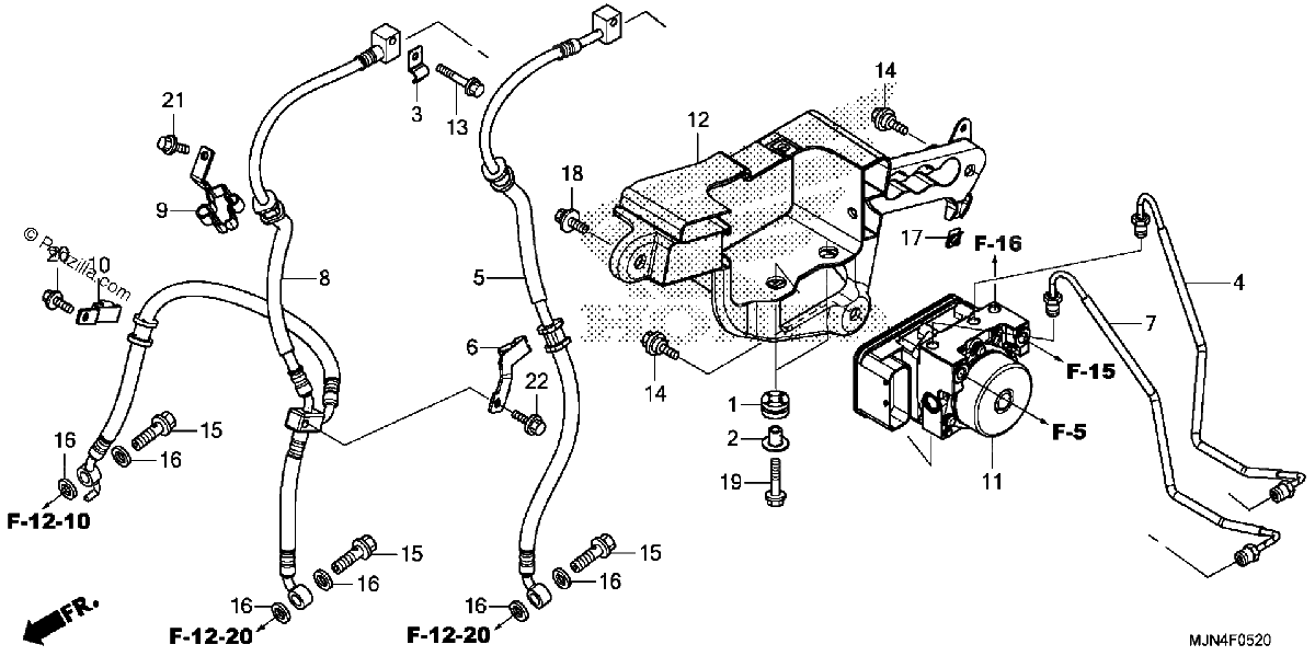 Diagrama de ABS MODULATOR FRONT BRAKE HOSE