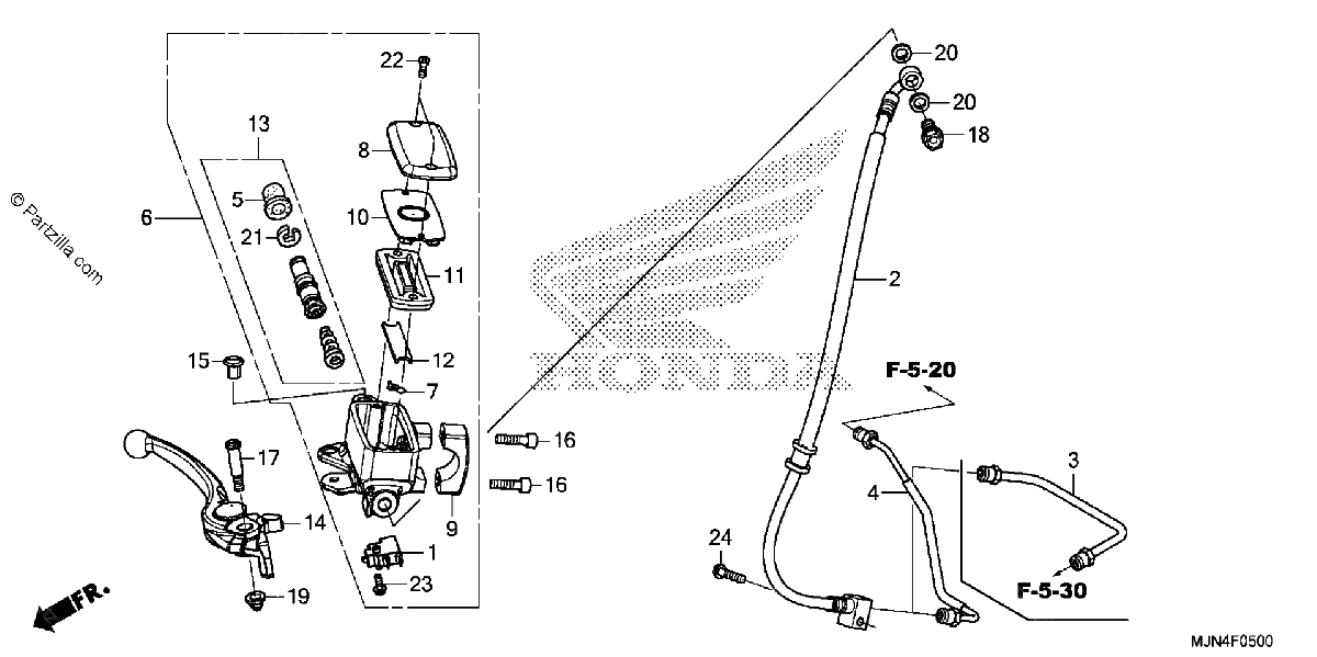Diagrama de FRONT BRAKE MASTER CYLINDER