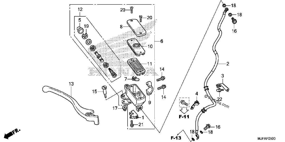 Diagrama de FRONT BRAKE MASTER CYLINDER 1