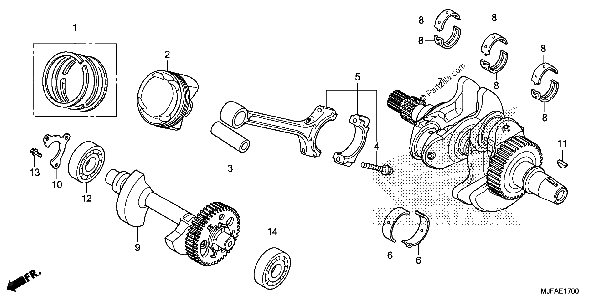 Diagrama de CRANKSHAFT PISTON