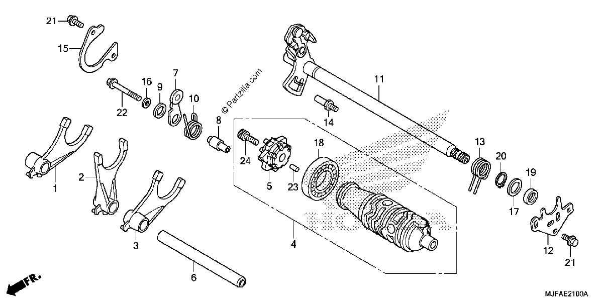 Diagrama de GEARSHIFT DRUM 1