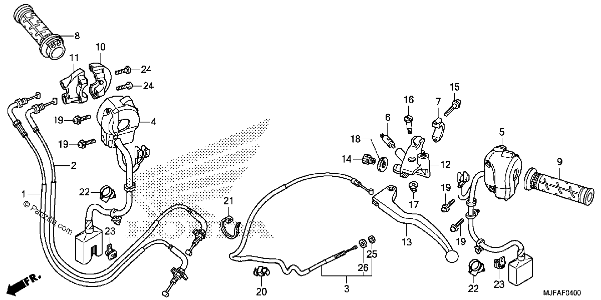 Diagrama de HANDLE LEVER SWITCH CABLE 1