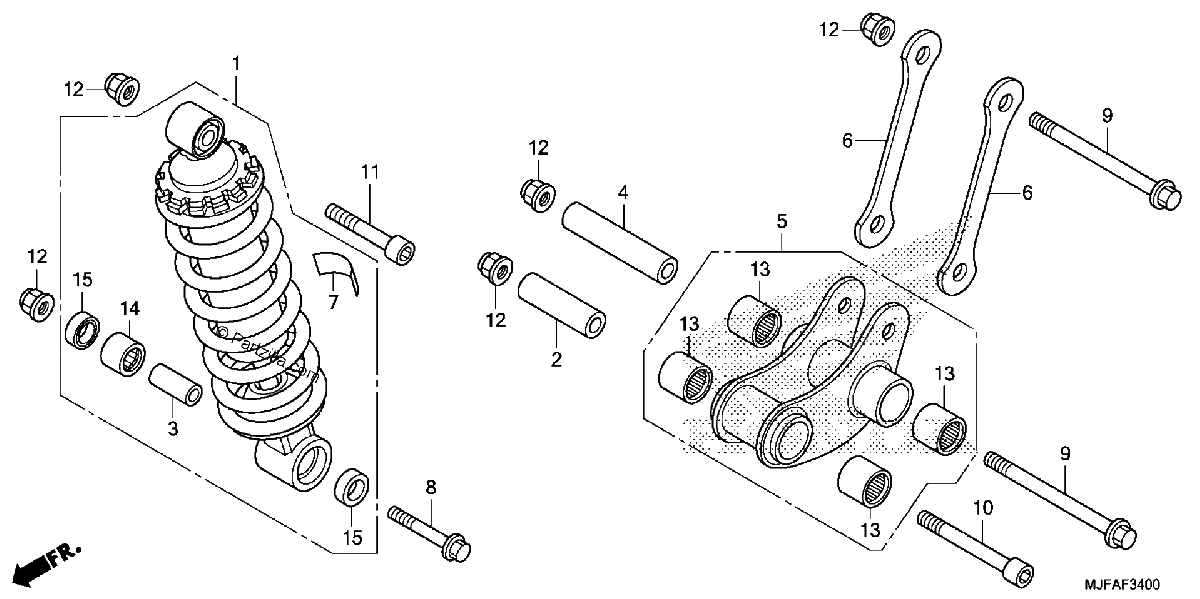 Diagrama de REAR SHOCK ABSORBER