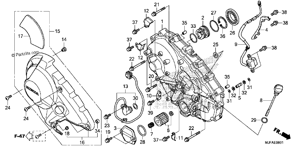 Diagrama de RIGHT CRANKCASE COVER 2