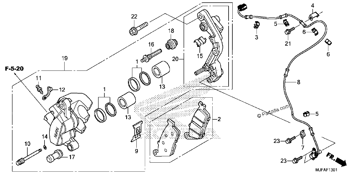 Diagrama de FRONT BRAKE CALIPER 2
