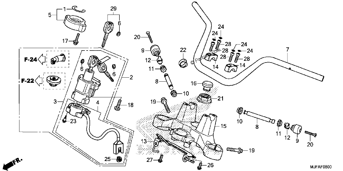 Diagrama de HANDLEBAR TOP BRIDGE