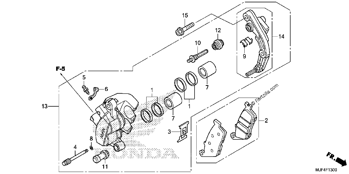 Diagrama de FRONT BRAKE CALIPER 1
