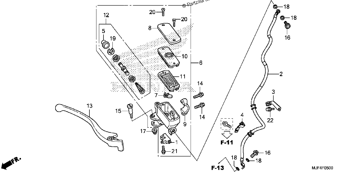 Diagrama de FRONT BRAKE MASTER CYLINDER CTX700N