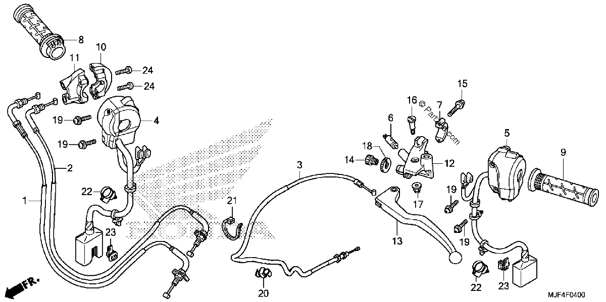 Diagrama de HANDLE LEVER SWITCH CABLE 1