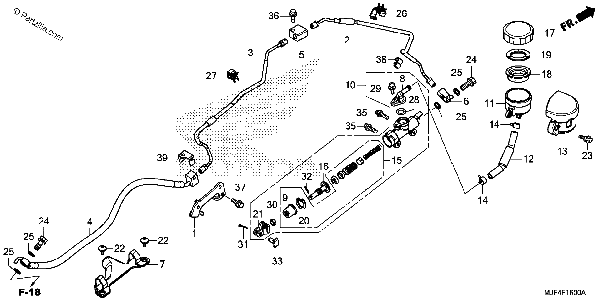Diagrama de REAR BRAKE MASTER CYLINDER 1