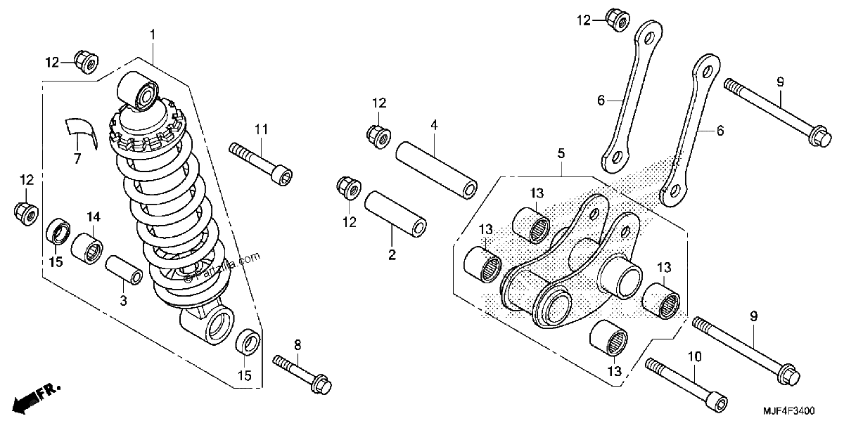 Diagrama de REAR SHOCK ABSORBER