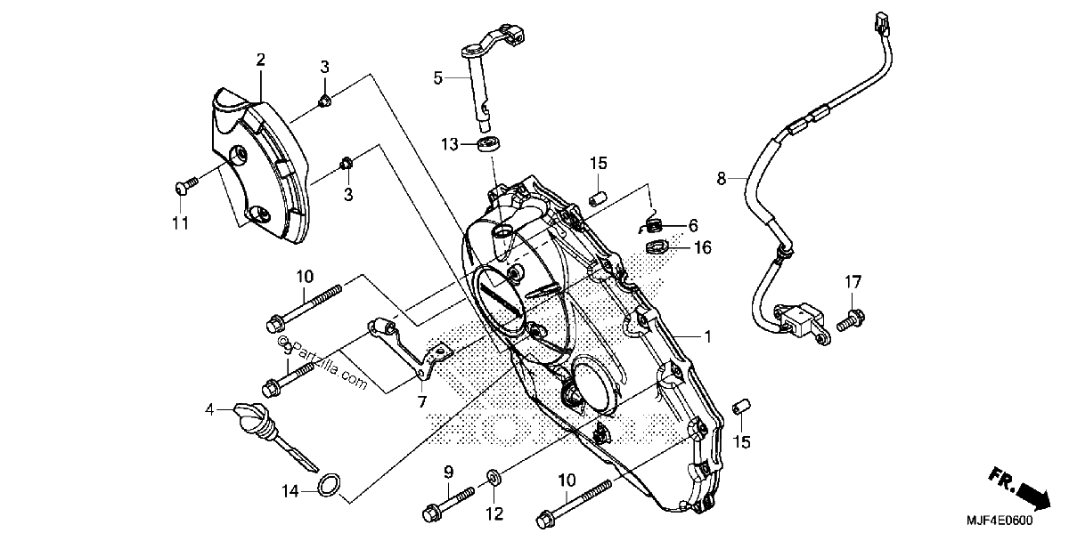 Diagrama de RIGHT CRANKCASE COVER 1