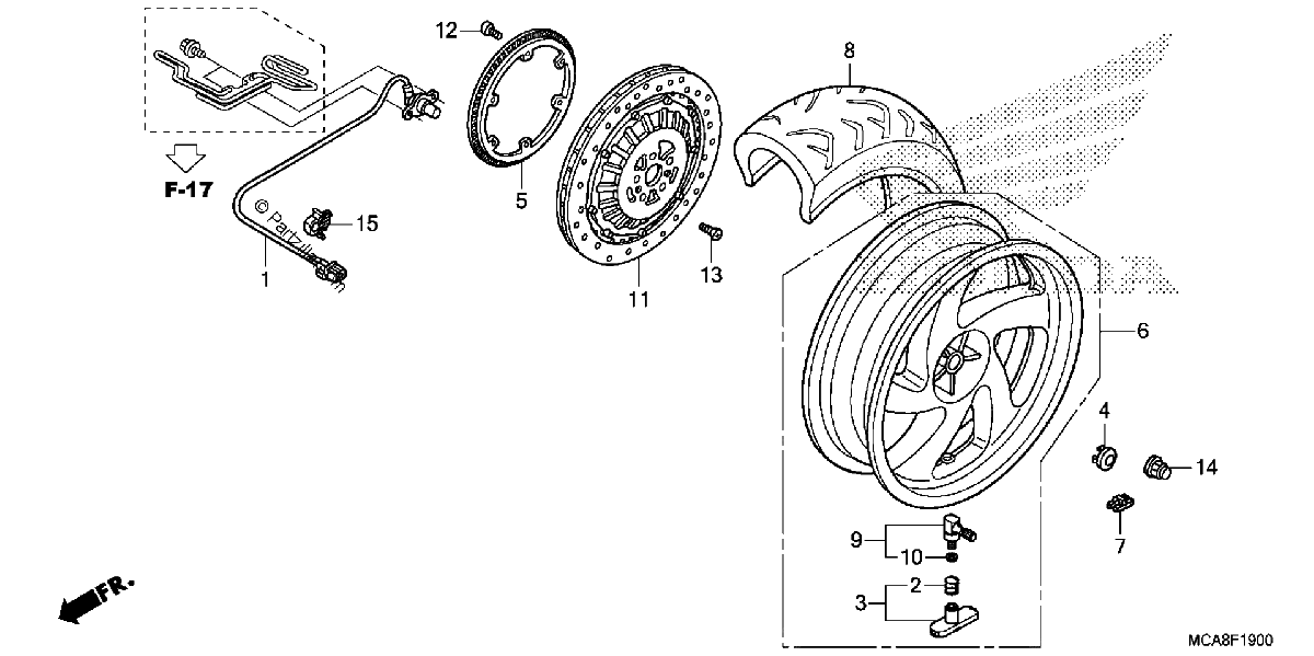 Diagrama de REAR WHEEL