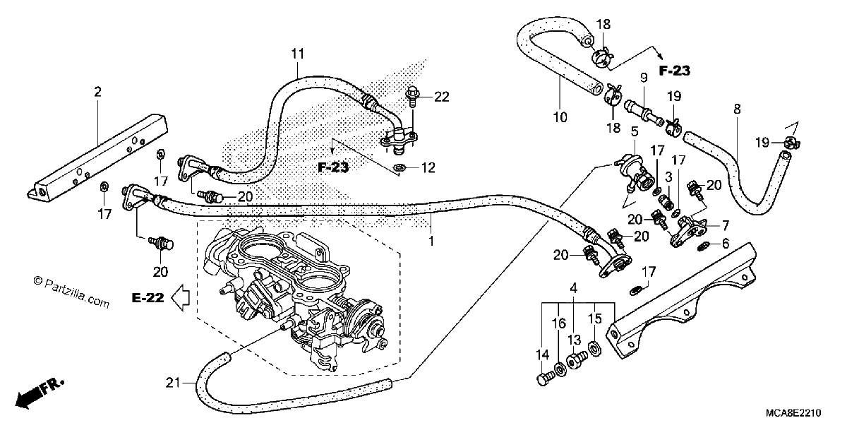 Diagrama de THROTTLE BODY TUBING