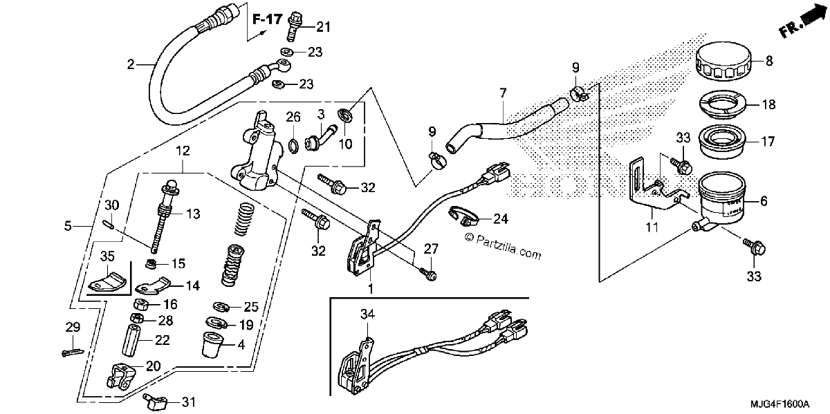 Diagrama de REAR BRAKE MASTER CYLINDER