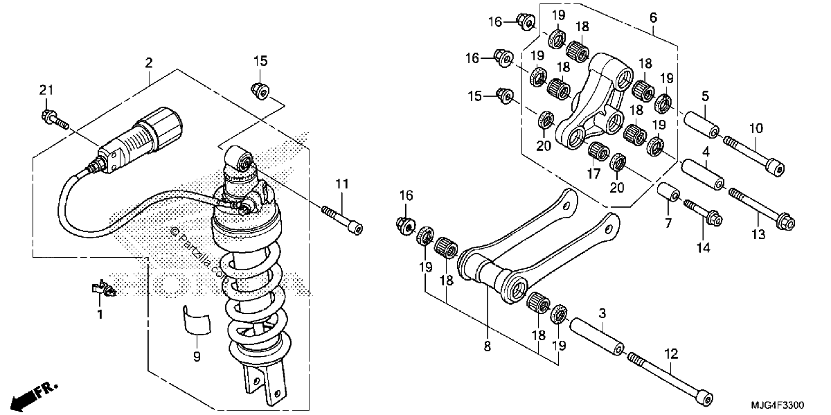 Diagrama de REAR SHOCK ABSORBER