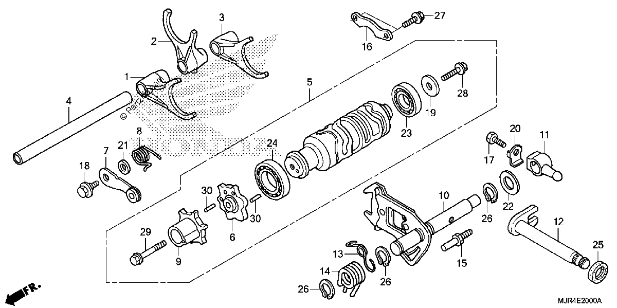 Diagrama de SHIFT DRUM SHIFT FORK