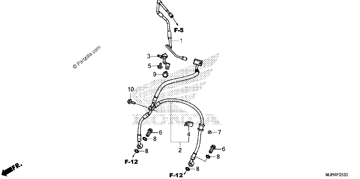Diagrama de FRONT BRAKE HOSE STD