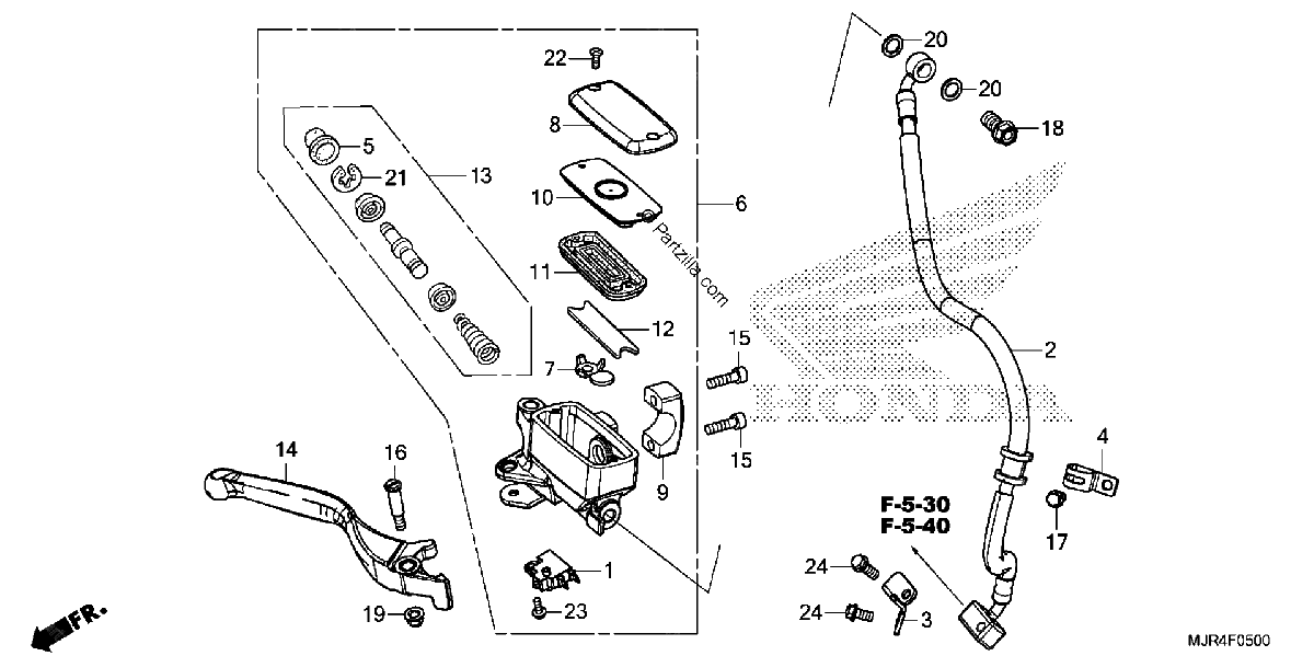 Diagrama de FRONT BRAKE MASTER CYLINDER